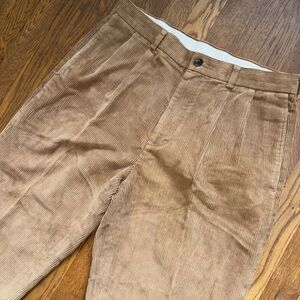 Brooks Brothers 346 Corduroy Pants Mens 35‎ X 30 Brown Pleated Cuffed Preppy